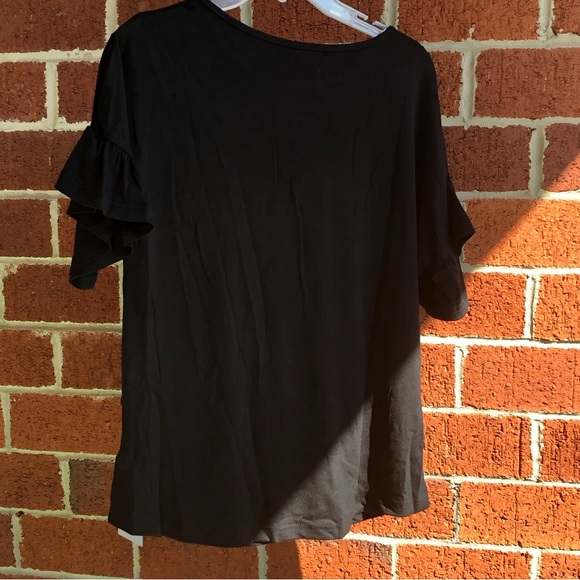 Leopard Color Block Short Sleeve Tee M - Picture 2 of 6